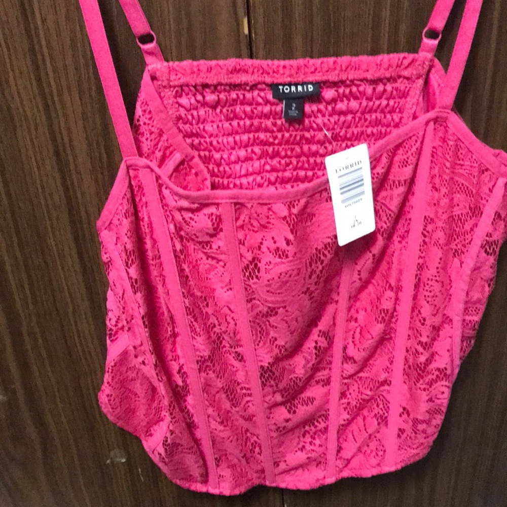 Pink lace crop camisole size 2x